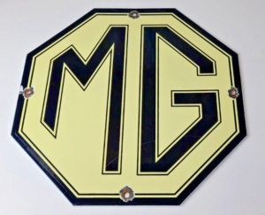 Vintage MG Midget Automobile Sign England British Service Gas Pump Plate Sign 305874290348