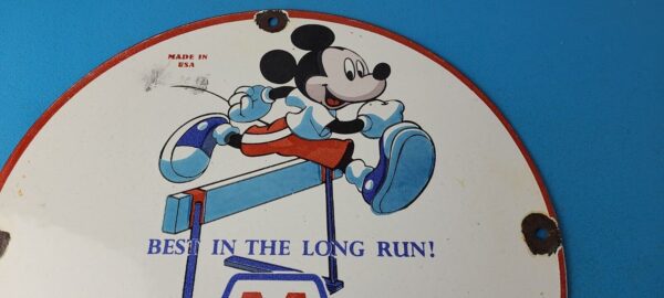 Vintage Marathon Gasoline Sign Porcelain Disney Mickey Station Pump Sign 305768692148 2