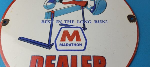 Vintage Marathon Gasoline Sign Porcelain Disney Mickey Station Pump Sign 305768692148 3