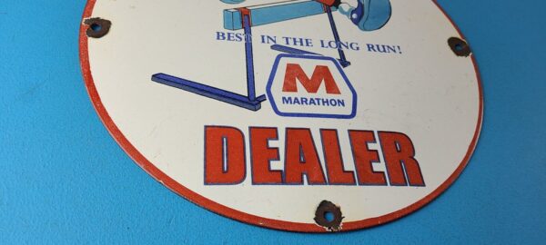 Vintage Marathon Gasoline Sign Porcelain Disney Mickey Station Pump Sign 305768692148 6