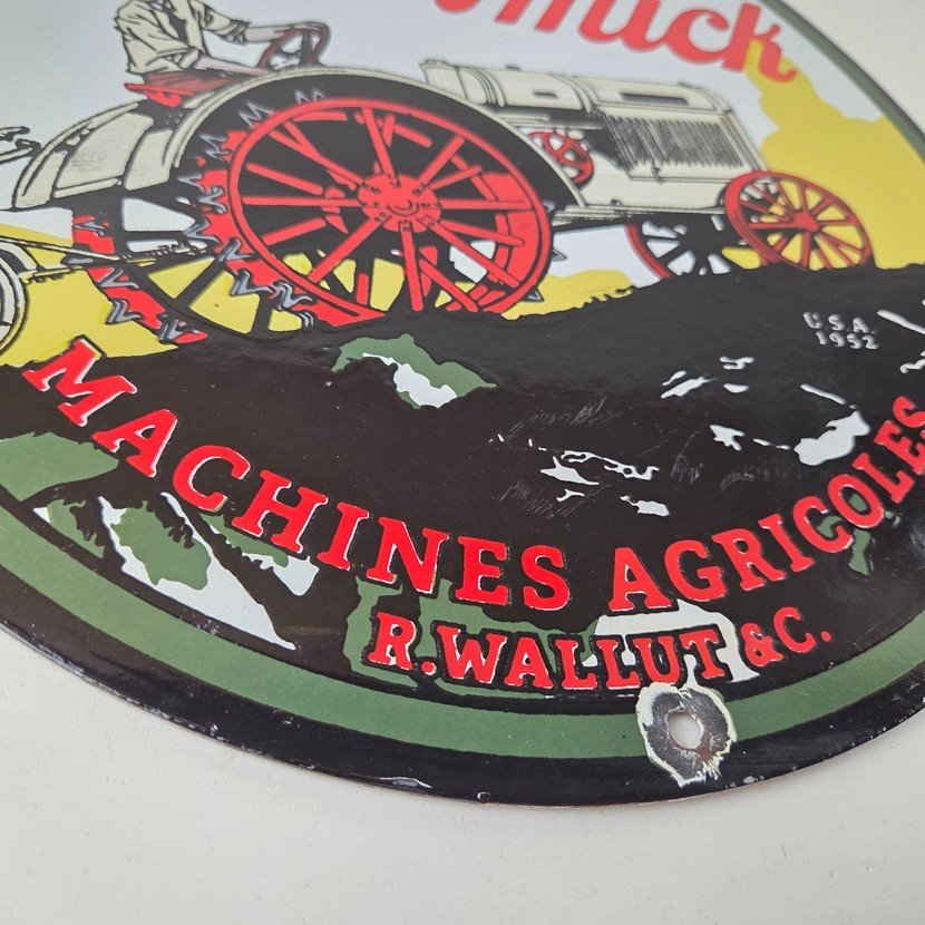 Vintage McCormick Tractors Porcelain Sign - French Machines Agricoles Sign - Image 11