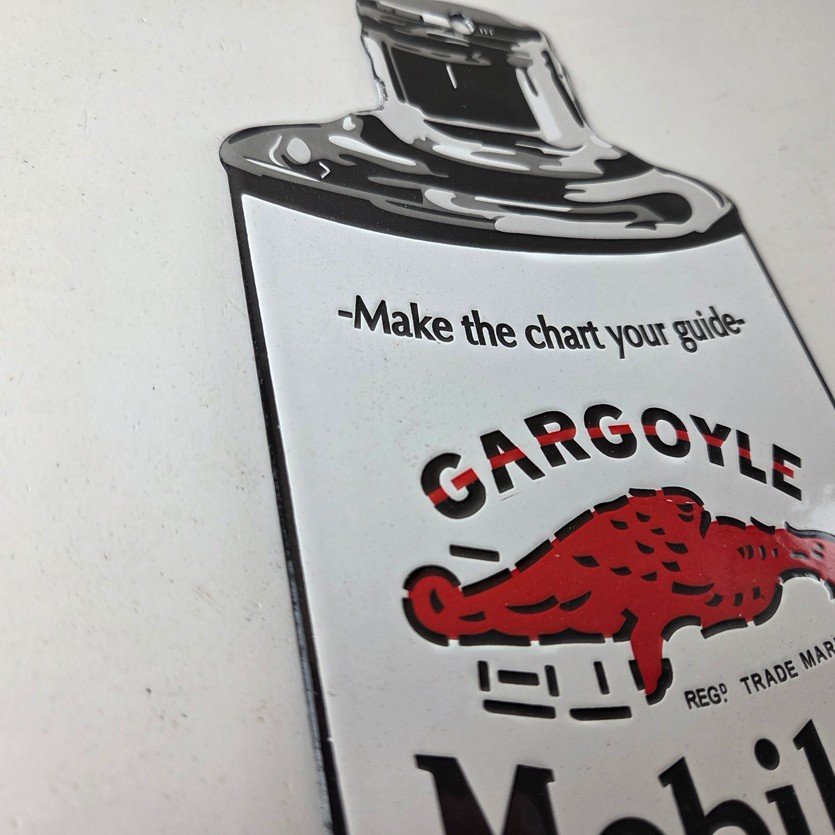 Vintage Mobil Porcelain Sign - BB Motor Oil Can Porcelain Gargoyle Sign - Image 5