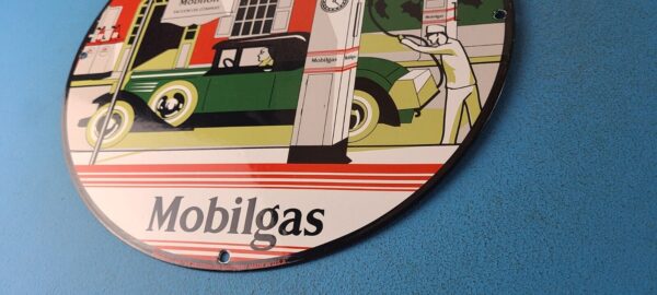 Vintage Mobilgas Sign Gargoyle Mobil Filling Station Porcelain Gas Pump Sign 305863589898 9