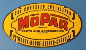 Vintage Mopar Chrysler Porcelain Sign Gas Service Pump Desoto Plymouth Sign 305868079538