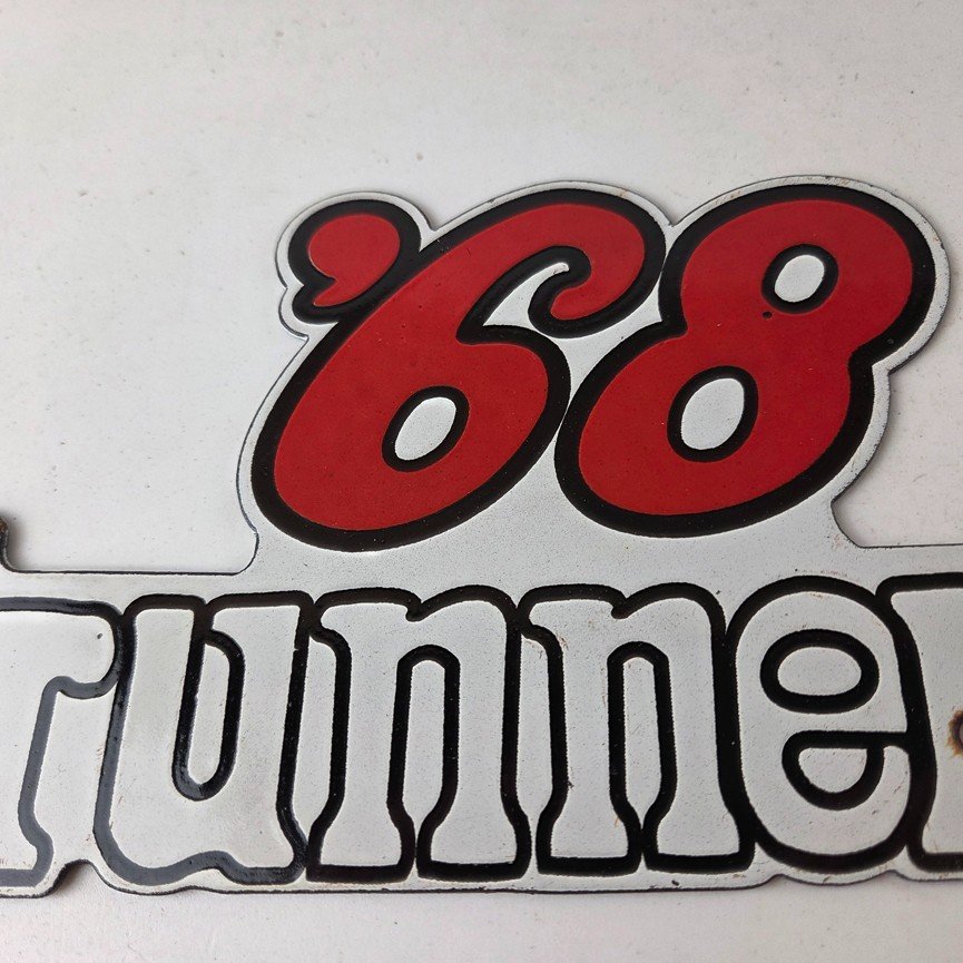 Vintage Mopar Chrysler Sign - Road Runner Plymouth Gas Pump Plate Porcelain Sign - Image 4