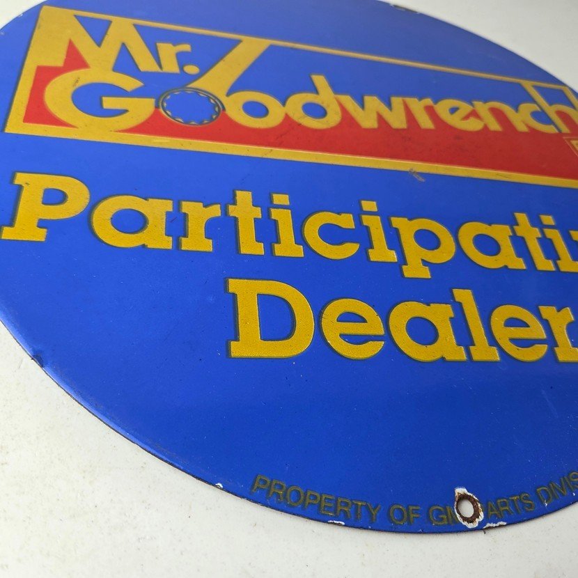 Vintage Mr Goodwrench Porcelain Sign - Old Auto Car Mechanic Gas Pump Sign - Image 11