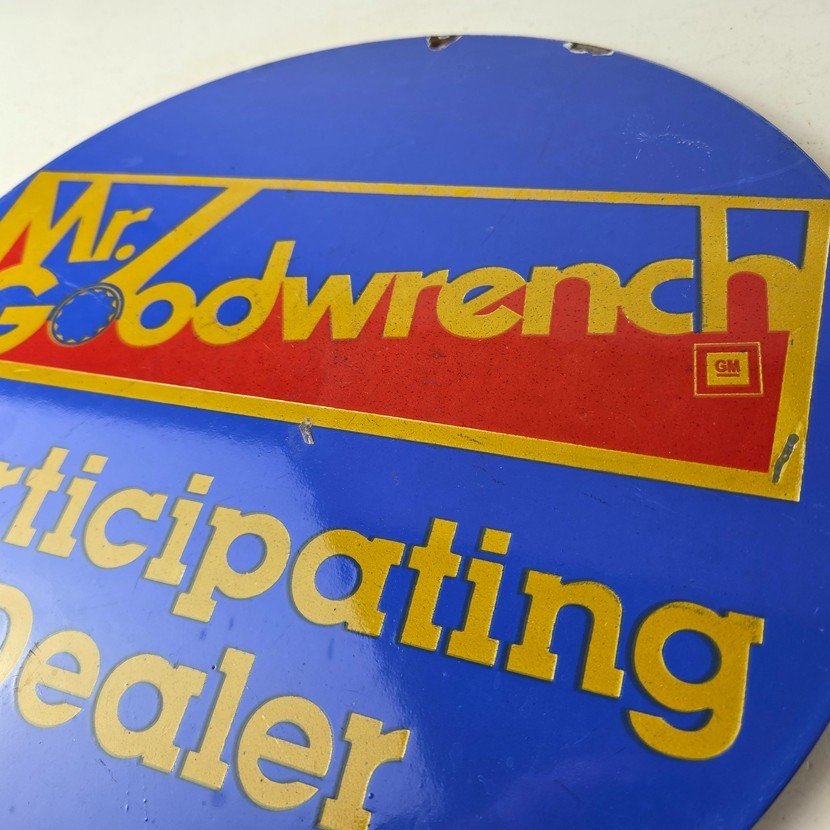 Vintage Mr Goodwrench Porcelain Sign - Old Auto Car Mechanic Gas Pump Sign - Image 12