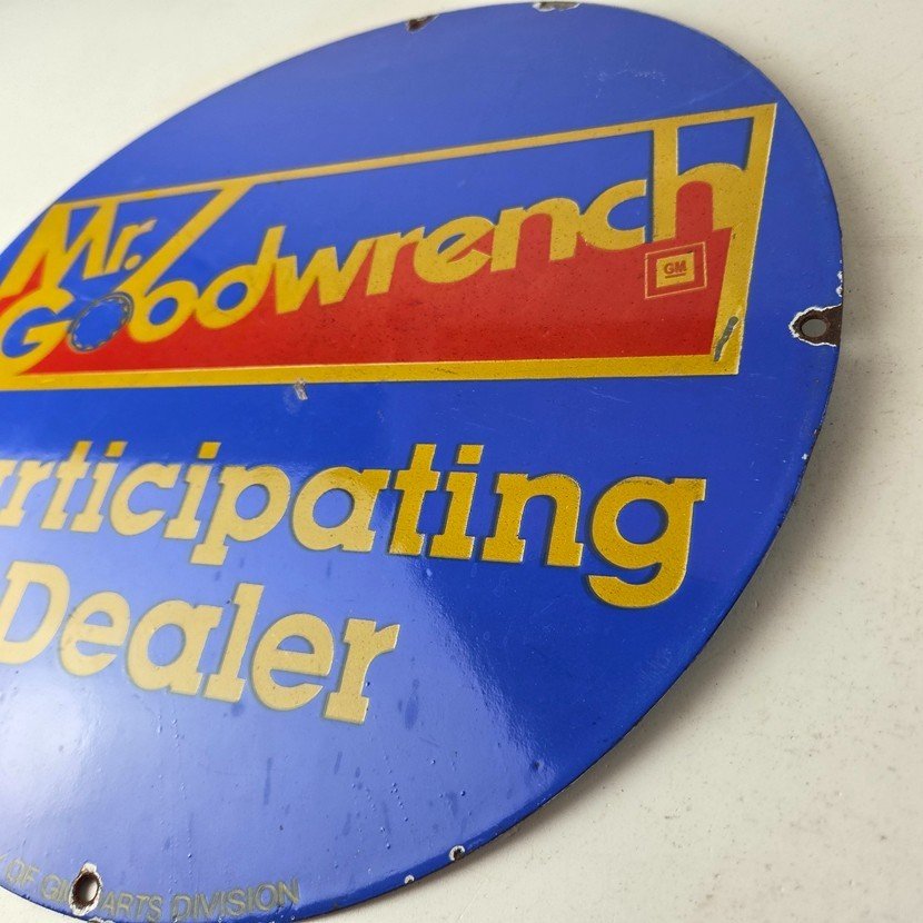 Vintage Mr Goodwrench Porcelain Sign - Old Auto Car Mechanic Gas Pump Sign - Image 13