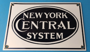 Vintage New York Central System Sign Train Rail Porcelain Ticket Station Sign 305869922518