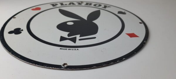 Vintage Playboy Sign Bunny Rabbit Poker Dealer Sign Gas Pump Porcelain Sign 305526474068 10