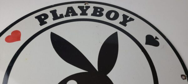 Vintage Playboy Sign Bunny Rabbit Poker Dealer Sign Gas Pump Porcelain Sign 305526474068 12