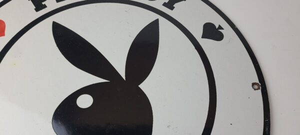 Vintage Playboy Sign Bunny Rabbit Poker Dealer Sign Gas Pump Porcelain Sign 305526474068 2