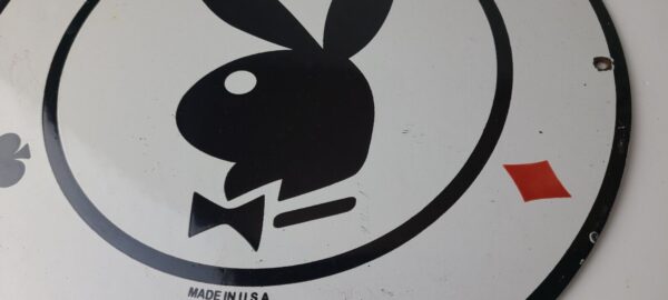 Vintage Playboy Sign Bunny Rabbit Poker Dealer Sign Gas Pump Porcelain Sign 305526474068 3