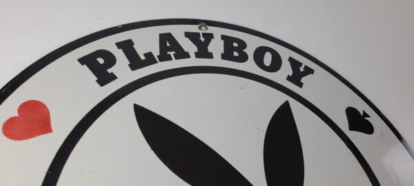 Vintage Playboy Sign Bunny Rabbit Poker Dealer Sign Gas Pump Porcelain Sign 305526474068 4