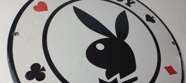 Vintage Playboy Sign Bunny Rabbit Poker Dealer Sign Gas Pump Porcelain Sign 305526474068 5