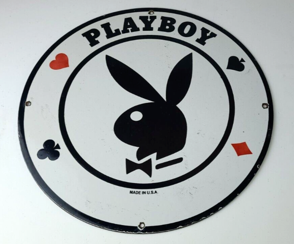 Vintage Playboy Sign Bunny Rabbit Poker Dealer Sign Gas Pump Porcelain Sign 305526474068