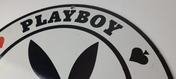 Vintage Playboy Sign Bunny Rabbit Poker Dealer Sign Gas Pump Porcelain Sign 305526474068 7