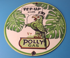 Vintage Polly Motor Oil Sign Porcelain Pep Up Gasoline Pump Sign 305856969558