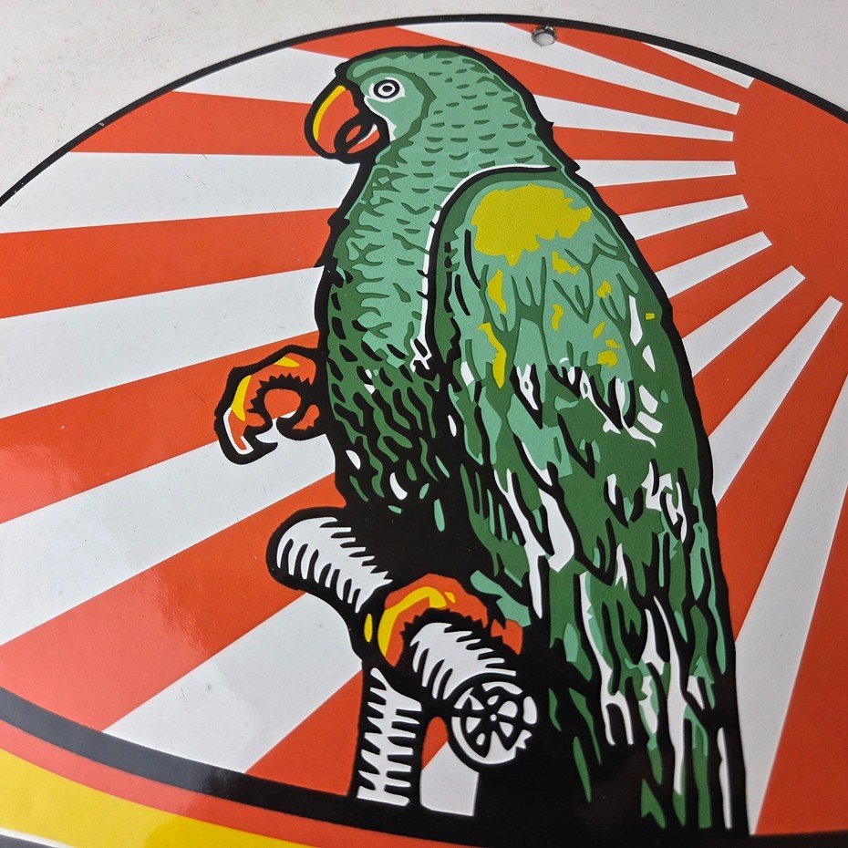 Vintage Polly Motor Oil Sign - Porcelain Premium Gasoline Pump Sign - Image 3