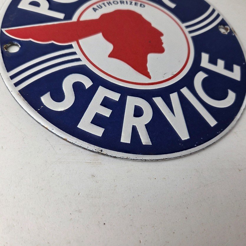 Vintage Pontiac Automobiles Sign - Automobilia Porcelain Gas Pump Sign - Image 11