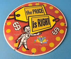 Vintage Price Is Right Sign NBC TV Game Show Gas Pump Porcelain Sign 305848881328