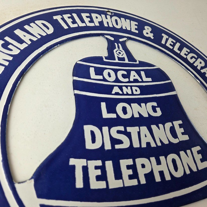 Vintage Public Telephones Sign - Bell System Phone Booth Porcelain Gas Pump Sign - Image 5