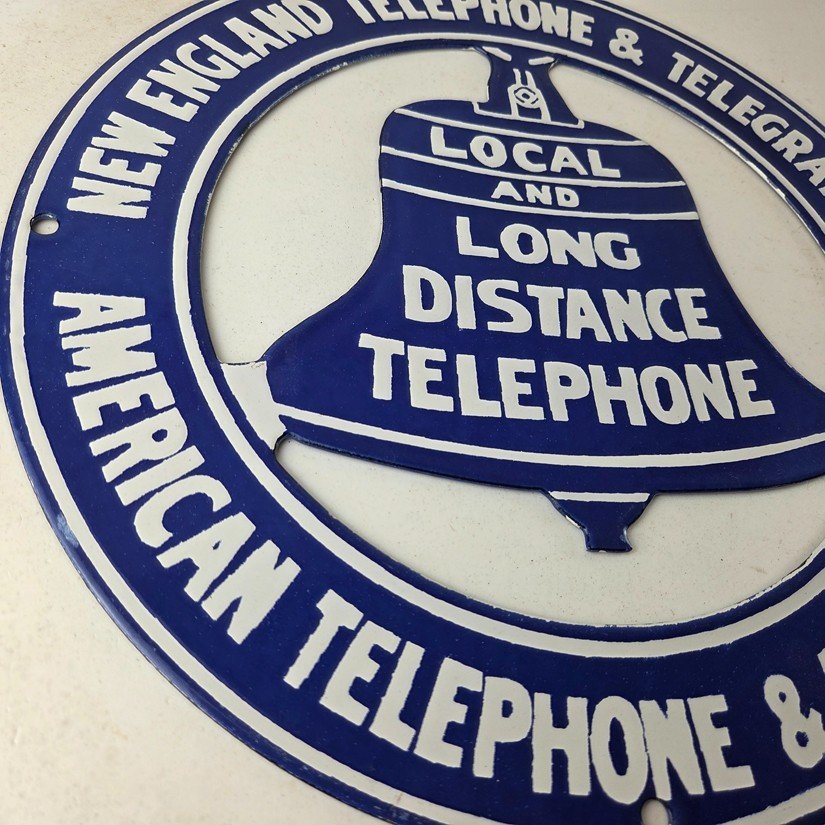 Vintage Public Telephones Sign - Bell System Phone Booth Porcelain Gas Pump Sign - Image 6