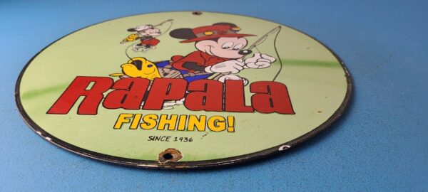 Vintage Rapala Fishing Sign Mickey Mouse Sign Tackle Lures Gas Oil Pump Sign 305375827948 10