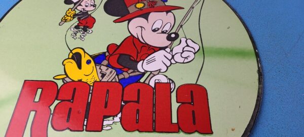 Vintage Rapala Fishing Sign Mickey Mouse Sign Tackle Lures Gas Oil Pump Sign 305375827948 3