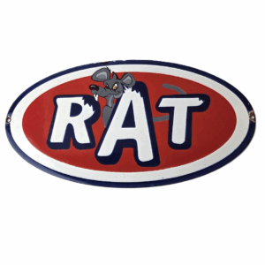 Vintage Rat STP Sign - Hot Rod Gas Pump Porcelain Sign