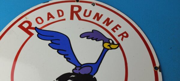 Vintage Road Runner Gasoline Sign Mopar Racing Auto Gas Porcelain Sign 305625376018 2