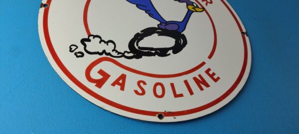 Vintage Road Runner Gasoline Sign Mopar Racing Auto Gas Porcelain Sign 305625376018 6