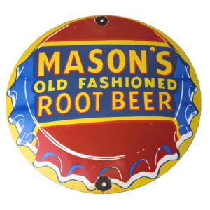 Vintage Root Beer Sign - Masons Old Fashioned Beverage Piggly Gas Oil Pump Sign