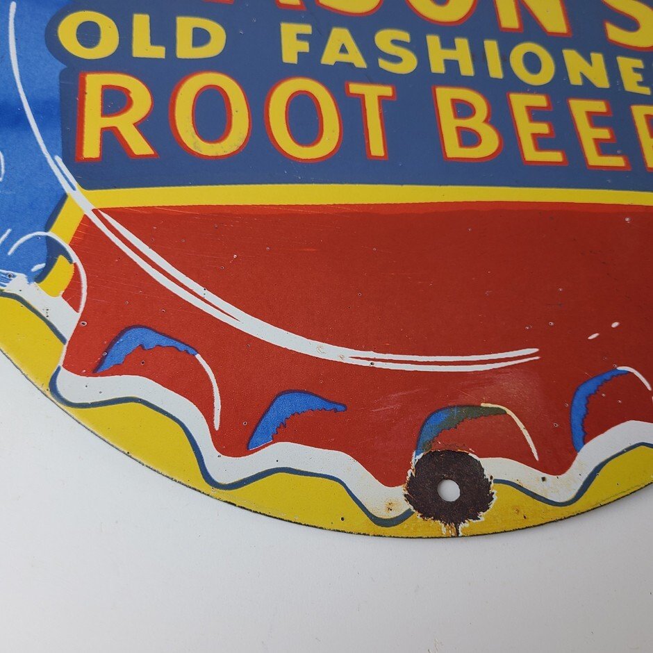 Vintage Root Beer Sign - Masons Old Fashioned Beverage Piggly Gas Oil Pump Sign - Image 7