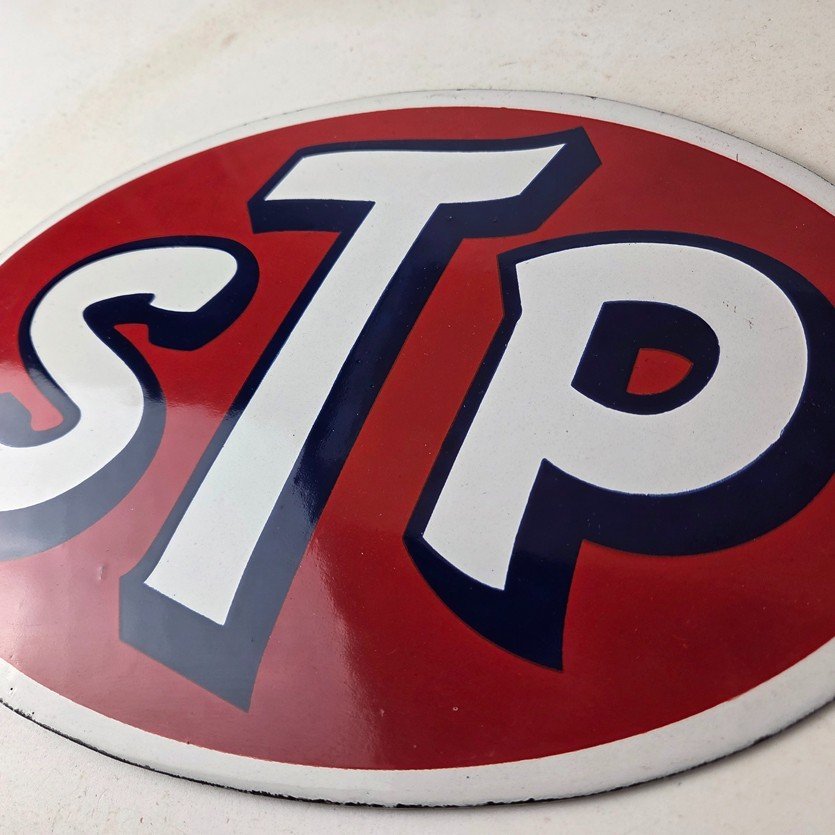 Vintage STP Porcelain Sign - Gas Pump Automotive Sign - Image 12