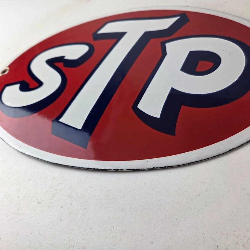 Vintage STP Porcelain Sign - Gas Pump Automotive Sign - Image 14