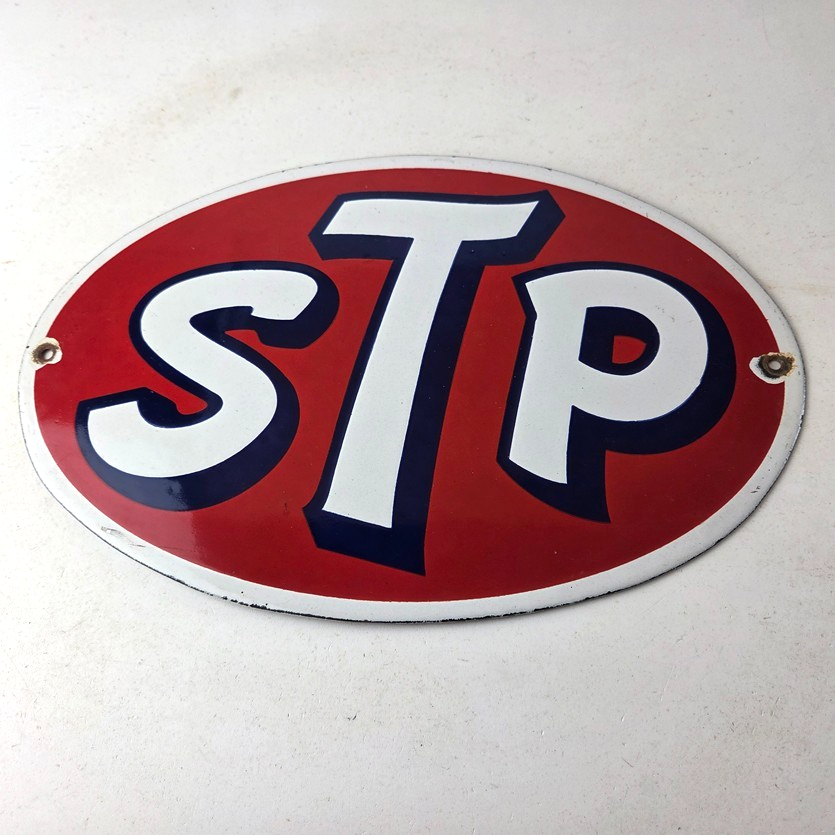 Vintage STP Porcelain Sign - Gas Pump Automotive Sign - Image 15