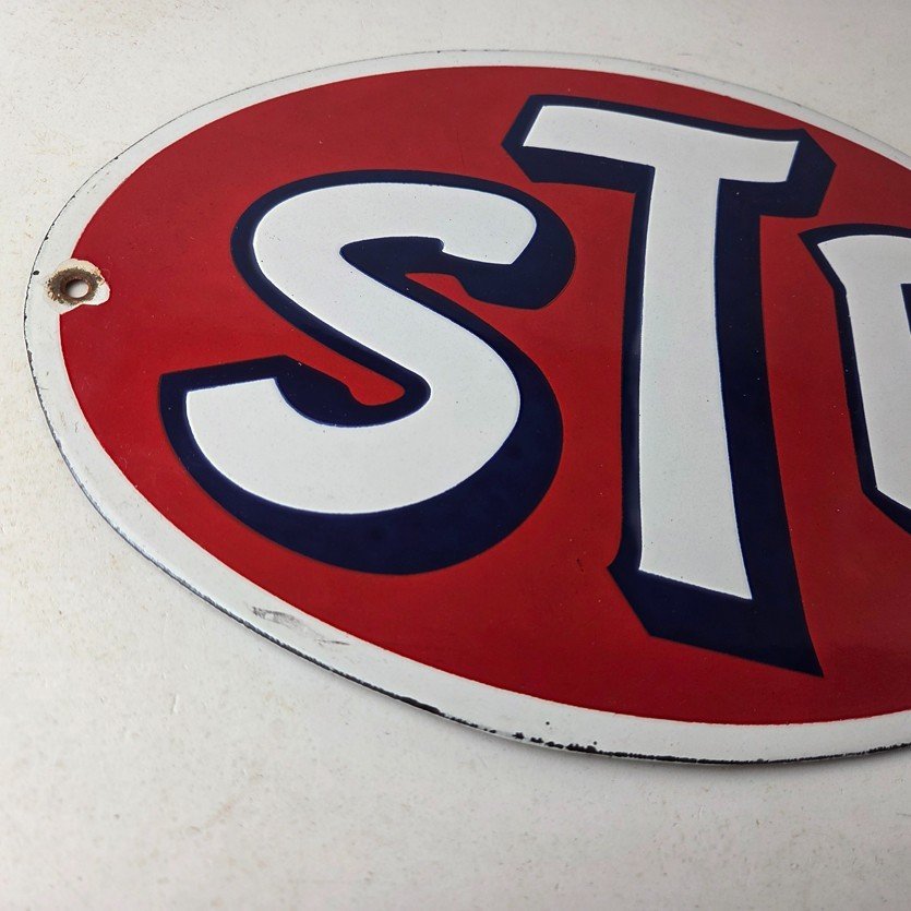 Vintage STP Porcelain Sign - Gas Pump Automotive Sign - Image 6