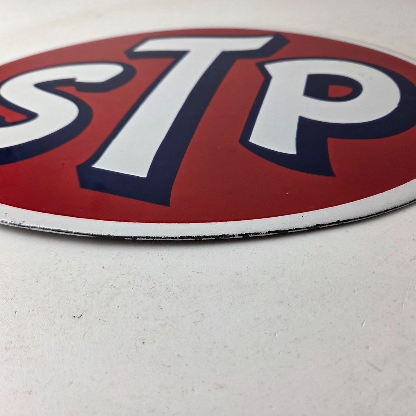 Vintage STP Porcelain Sign - Gas Pump Automotive Sign - Image 10