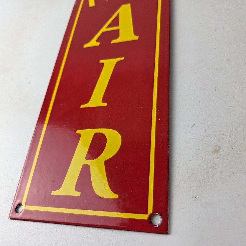 Vintage Shell Gasoline Sign - Free Air Auto Tires Gas Pump Porcelain Sign - Image 14