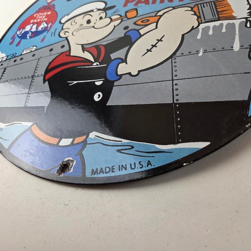 Vintage Sherwin Williams Sign - Paint Brush Painting Gas Pump Porcelain Sign - Image 14