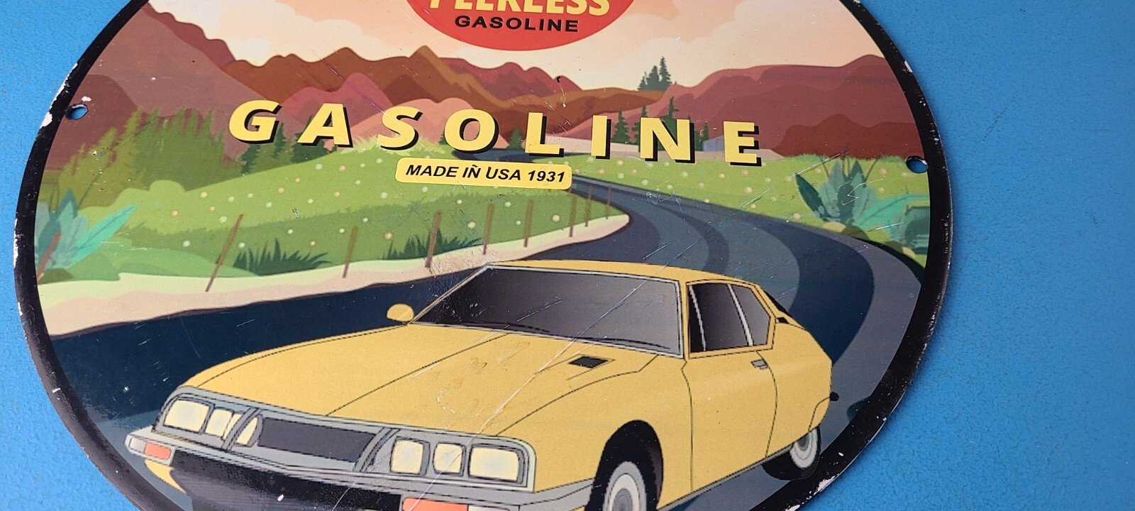 Vintage Signal Gasoline Sign - Purr Pull Peerless Gas Oil Pump Porcelain Sign - Image 12