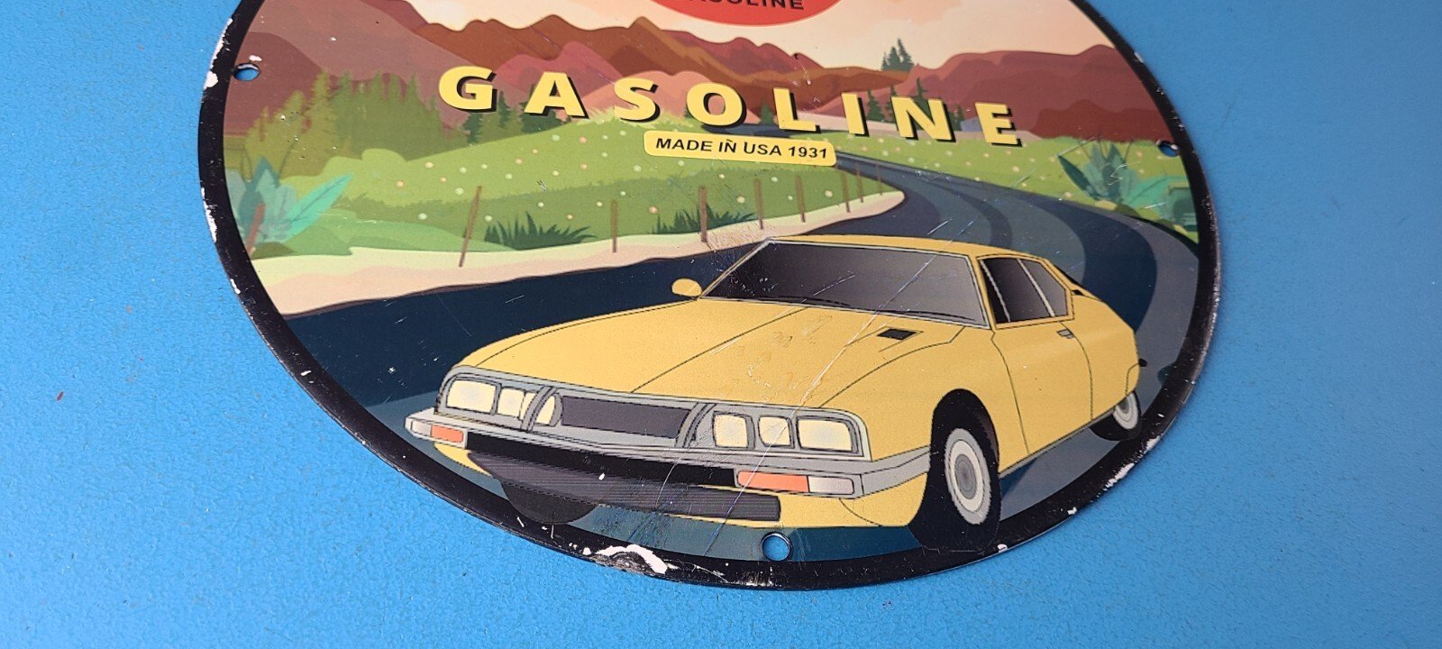 Vintage Signal Gasoline Sign - Purr Pull Peerless Gas Oil Pump Porcelain Sign - Image 7