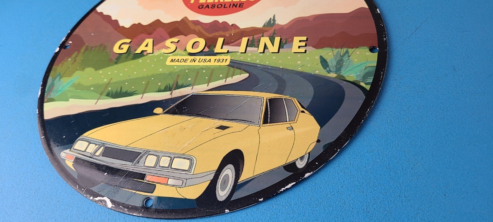 Vintage Signal Gasoline Sign - Purr Pull Peerless Gas Oil Pump Porcelain Sign - Image 10