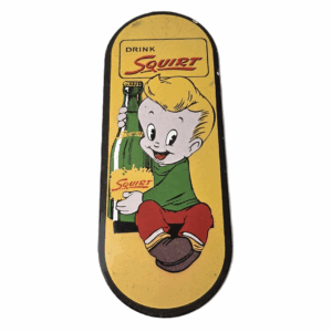Vintage Squirt Soda Boy Sign - Gas Sales Pump Wall Service Porcelain Sign