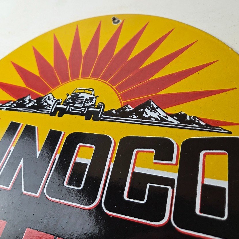 Vintage Sunoco Racing Sign - Gas Service Station Porcelain Pump Ad Sign - Image 12