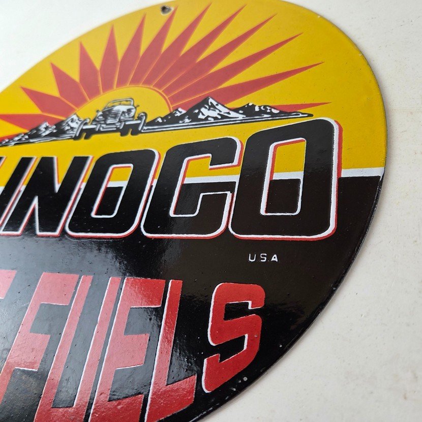 Vintage Sunoco Racing Sign - Gas Service Station Porcelain Pump Ad Sign - Image 13