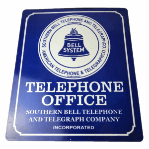 Vintage Telephone Sign - Bell System Gas Pump Porcelain Phone Booth Sign