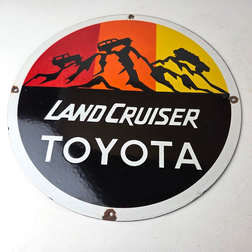 Vintage Toyota Sign - Automobile Land Cruiser Gas Pump Dealer Porcelain Sign - Image 15