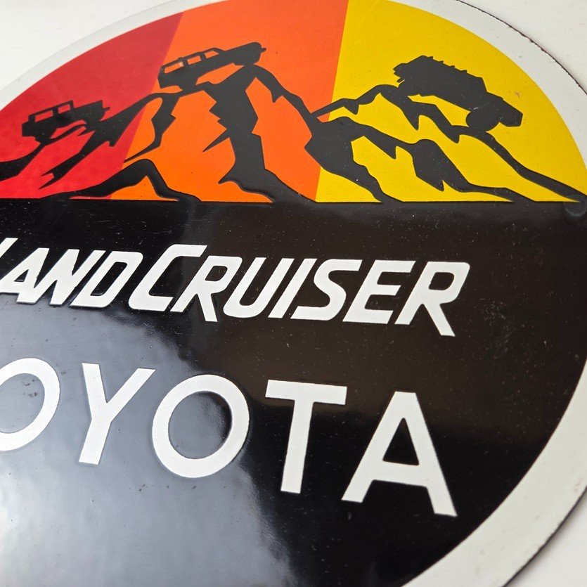 Vintage Toyota Sign - Automobile Land Cruiser Gas Pump Dealer Porcelain Sign - Image 4